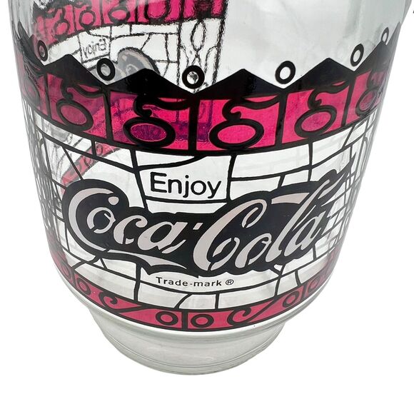 Coca-Cola Pitcher 9-Inch 72 oz Retro Stained-Glass Design Vintage Art Deco 70s - Picture 8 of 9